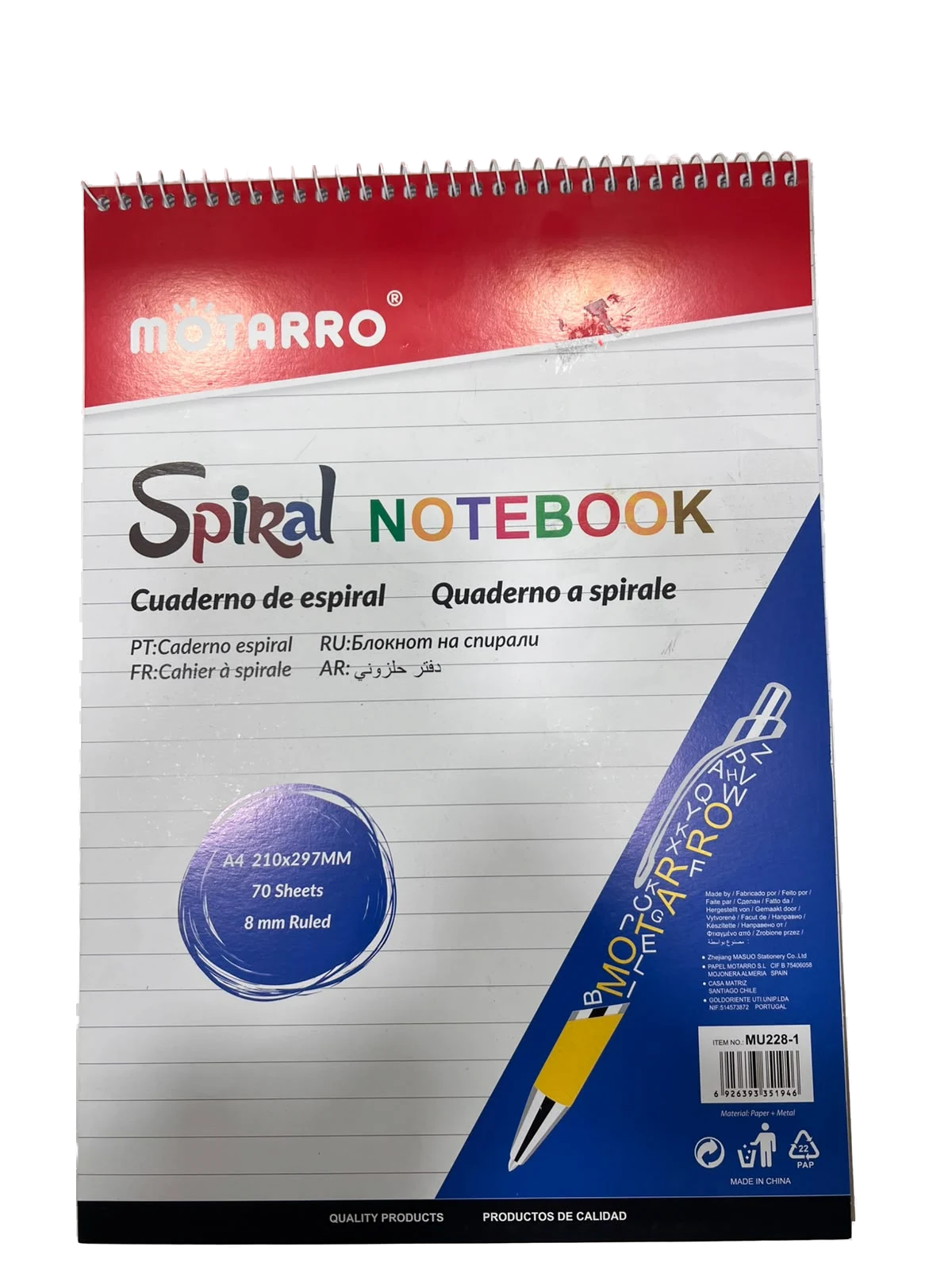 Cuaderno Spiral Notebook